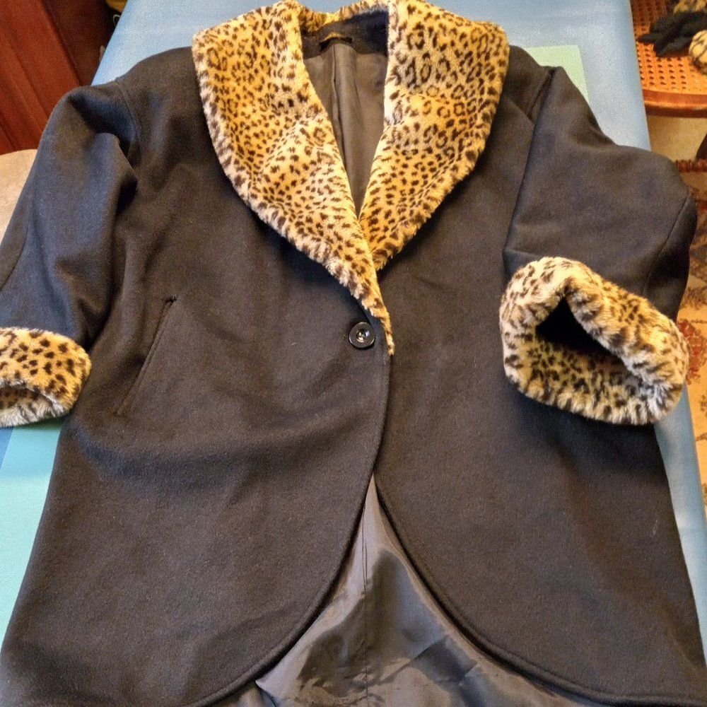 Worumbo Fabric Faux Fur Dressy Pea Coat